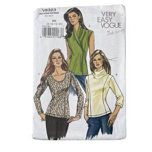 Vogue Patterns V8323 Sewing Pattern BB Sizes 8-10-12-14 Misses Petite Tops UNCUT
